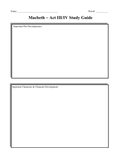 Macbeth ~ Act III/IV Study Guide