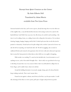 Quiet Creature on the Corner Excerpt