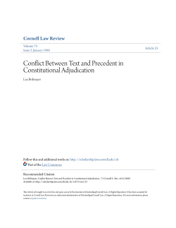Conflict Between Text and Precedent in Constitutional Adjudication
