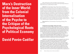 Marx`s Destruction of the Inner World: from the