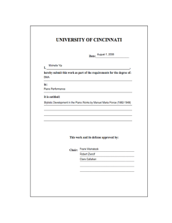 Stylistic Development in the Piano Works by Manuel Maria Ponce