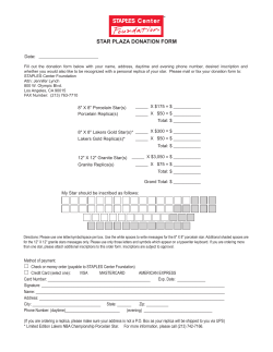 STAR PLAZA DONATION FORM