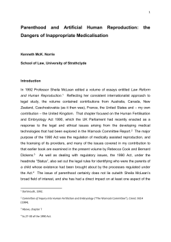 Parenthood and Artificial Human Reproduction: the Dangers of