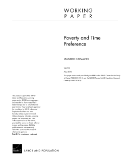 Poverty and Time Preference
