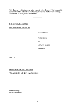1 N.B. Copyright in this transcript is the property of the Crown. If this