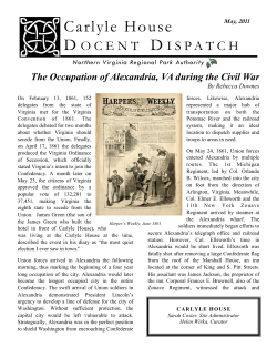 The Occupation of Alexandria, VA during the Civil War