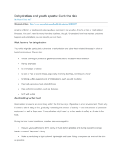 Dehydration and youth sports: Curb the risk