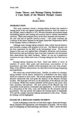 Game Theory and Hostage-Taking Incidents: A Case Study of the