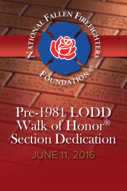 Dedication Program Book - National Fallen Firefighters Foundation