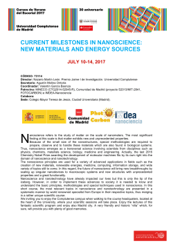 current milestones in nanoscience: new materials and energy