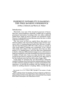 Inherent Instability In Banking The Free Banking