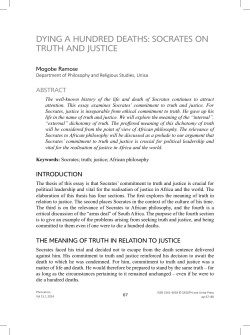 Dying a hunDreD Deaths: socrates on truth anD justice