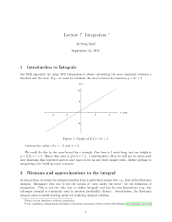 Lecture 7: Integration