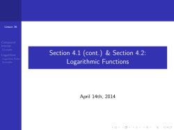 Logarithmic Functions