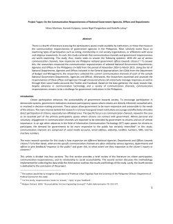 On the Communication Responsiveness of National - ANSA-EAP