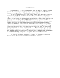 Lancaster County Created on May 10, 1729 from part of Chester