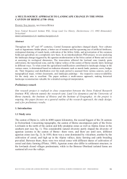 1 A MULTI-SOURCE APPROACH TO LANDSCAPE CHANGE IN