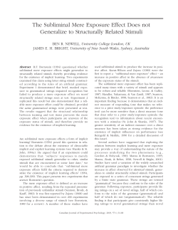 The Subliminal Mere Exposure Effect Does not Generalize