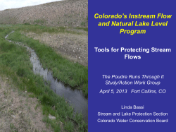 Colorado`s Instream Flow and Natural Lake Level Program