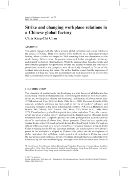 Strike and changing workplace relations in a Chinese global factory