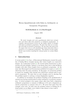 Heron Quadrilaterals with Sides in Arithmetic or
