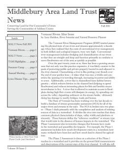 Fall 2011 Newsletter - Middlebury Area Land Trust