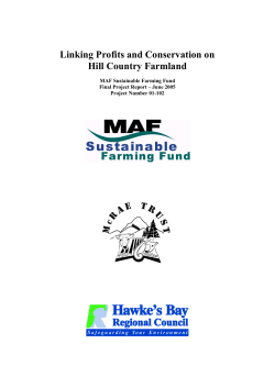 Linking Profits and Conservation on Hill Country Farmland