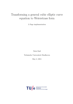 Transforming a general cubic elliptic curve equation to Weierstrass