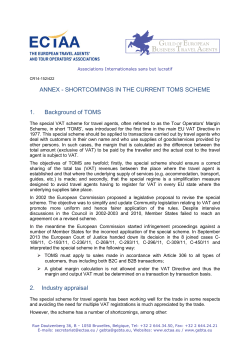ANNEX - SHORTCOMINGS IN THE CURRENT TOMS SCHEME 1