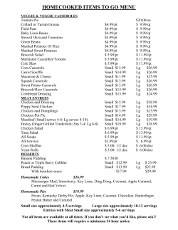 Take Home Options - Sugar Kettle Cafe