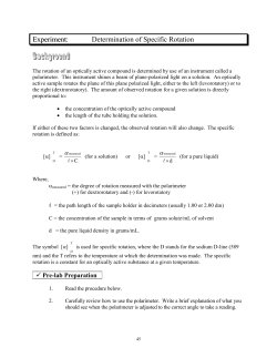 Determination of Specific Rotation