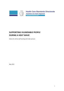 Supporting Vulnerable people during Heat Wave 2011