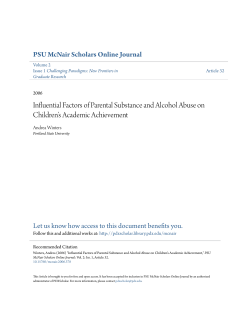 Influential Factors of Parental Substance and Alcohol