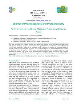 An Overview on Traditional Medicinal Plants as Aphrodisiac Agent
