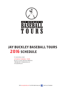 jay buckley baseball tours 2016schedule
