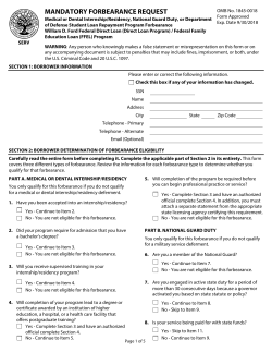 Service-Based Mandatory Forbearance Request