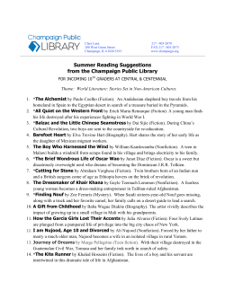 Summer Reading Suggestions from the Champaign Public Library