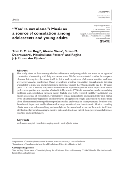 Music as a source of consolation among adolescents and young