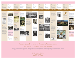 THE LANGHAM HuNTINGToN PAsADENA CoMMEMoRATEs 100