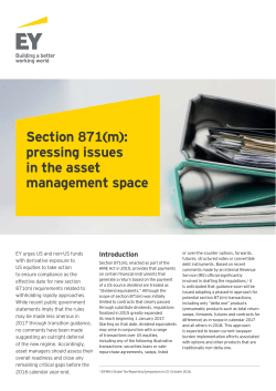 Section 871(m): pressing issues in the asset management space