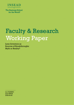 Lone Inventors as Sources of Breakthroughs: Myth or Reality?