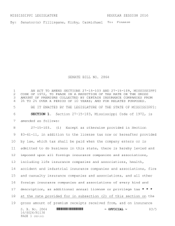 Senator(s) Fillingane, Kirby, Carmichael SENATE BILL NO. 2864 AN