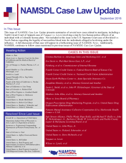 NAMSDL Case Law Update - September 2016