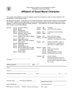 Affidavit of Good Moral Character