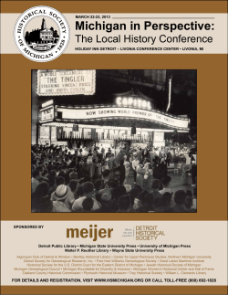 The Local History Conference - Historical Society of Michigan
