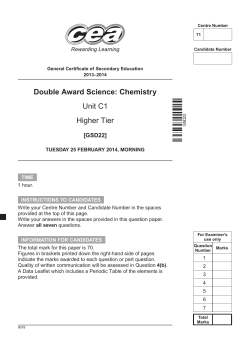 Higher Tier, Unit C1: Chemistry