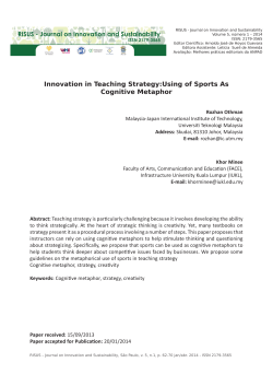 Innovation in Teaching Strategy:Using of Sports As Cognitive