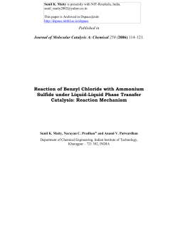Reaction of benzyl chloride with ammonium sulfide under liquid