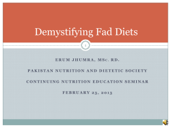 Demystifying Fad Diets - Pakistan Nutrition and Dietetic Society