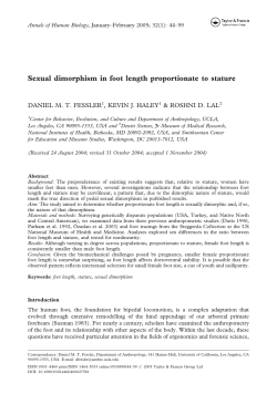 Sexual dimorphism in foot length proportionate to stature